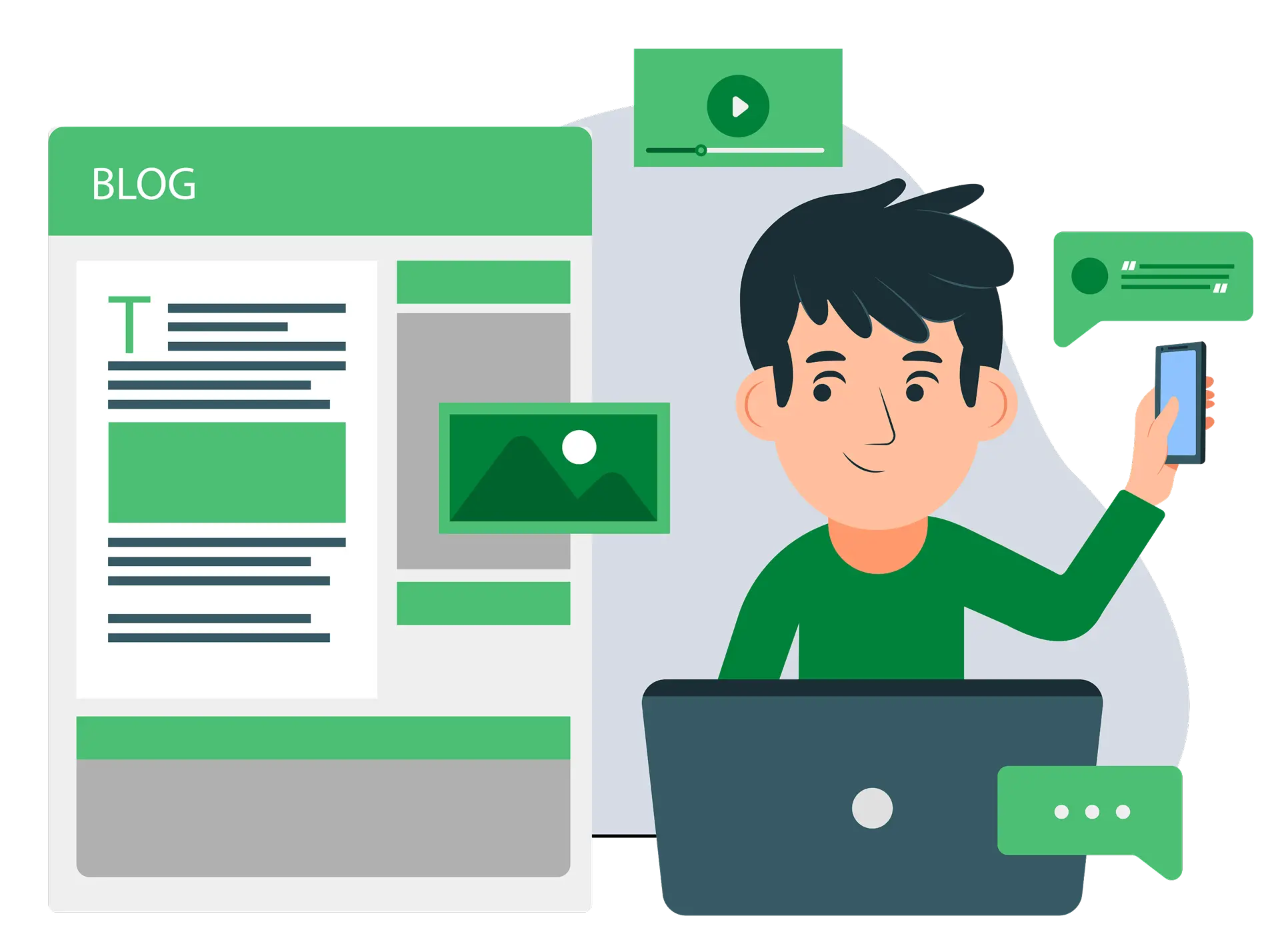 Blog and content creation illustration